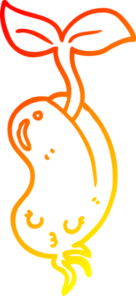 Bir insan tarafından çizilmiş bir çizgi filmin sıcak gradyan çizimi.