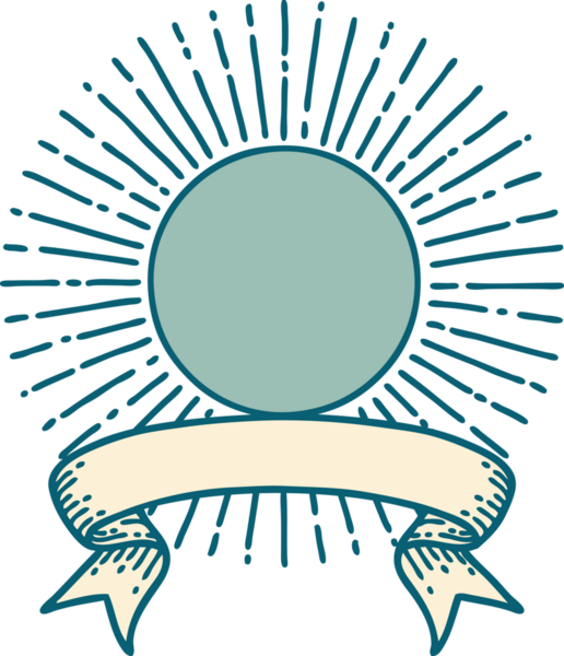 Bir insan tarafından çizilmiş geleneksel güneş dövmesi.