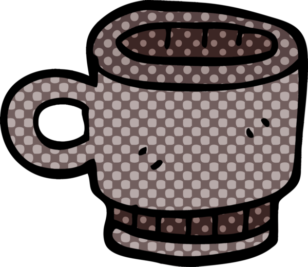 Bir insan tarafından çizilmiş karalama kahve kupası.