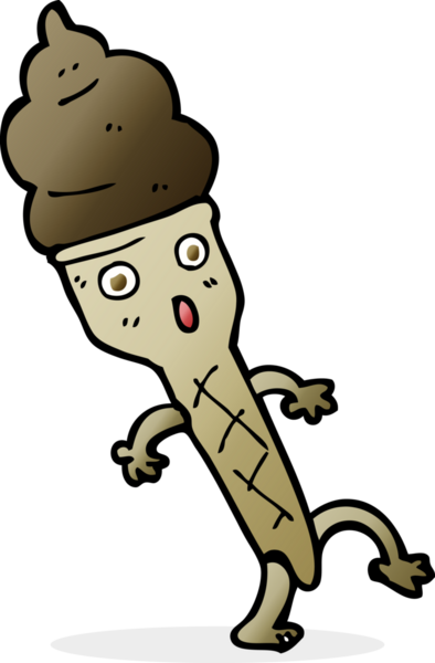 Bir insan tarafından çizilmiş karikatür dondurma.