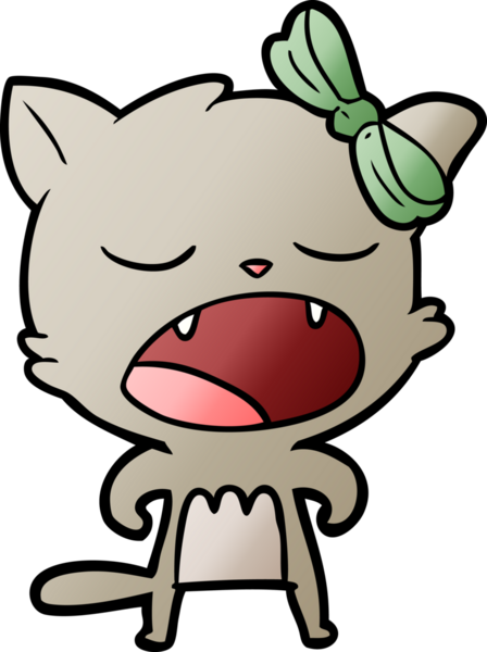 Bir insan tarafından miyavlanan kedi çizgi filmi.