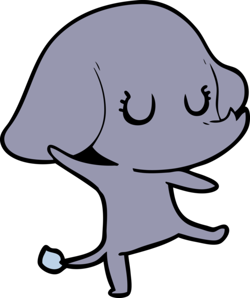 Bir insan tarafından çizilmiş şirin bir fil.