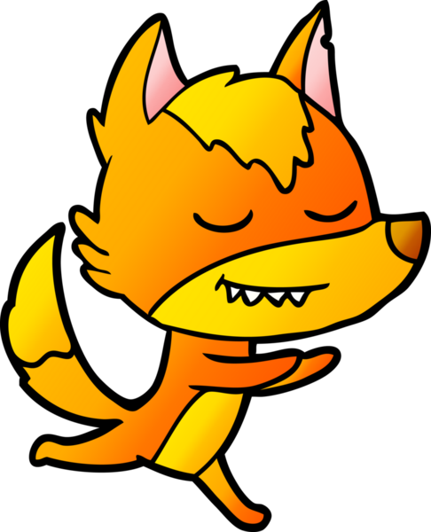 Bir insan tarafından çizilmiş tilki çizgi film karakteri