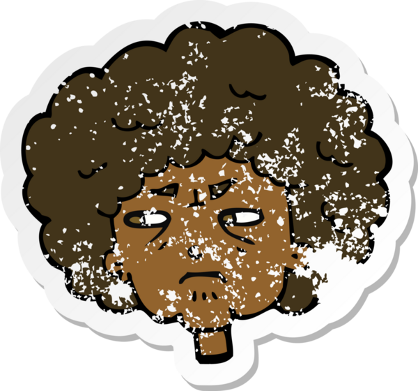 Bir insan tarafından çizilmiş acılı bir karikatürün gerilimli yapıştırması.