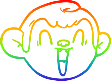 gökkuşağı gradyan çizgi çizimi bir insan tarafından çizilmiş maymun yüzü