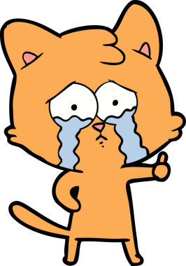 Bir insan tarafından çizilmiş çizgi film kedisi.