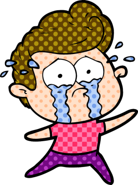 Bir insan tarafından çizilmiş ağlayan bir adam.