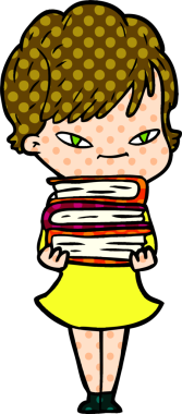 Bir insan tarafından çizilmiş mutlu bir kadın.