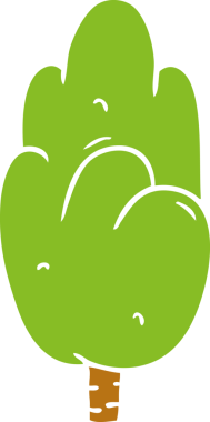 İnsan eliyle çizilmiş karikatür, tek yeşil ağaç.