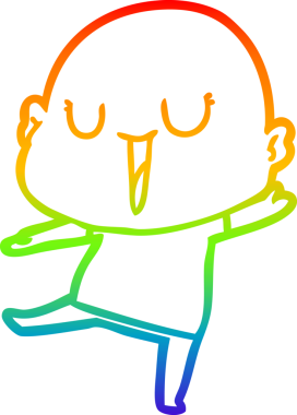 gökkuşağı gradyan çizimi mutlu bir çizgi kel adamın çizimi bir insan tarafından çizildi