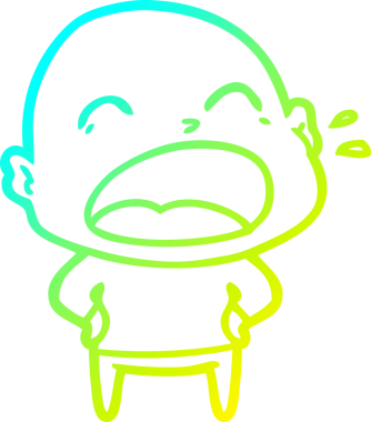 Bir insan tarafından çizilmiş kel adam diye bağıran bir çizgi film çizimi.