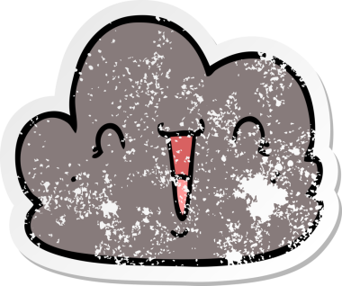 Bir insan tarafından çizilmiş mutlu bir karikatür çıkartması.