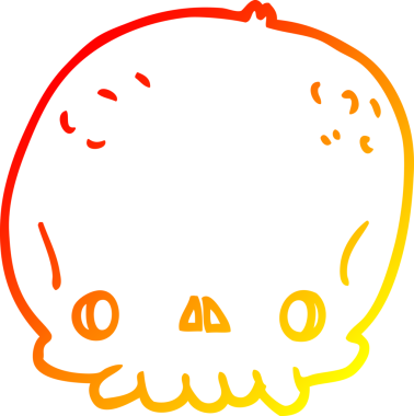 Bir insan tarafından çizilmiş bir karikatür kafatası çizimi