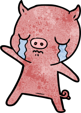 Bir insan tarafından çizilmiş domuz ağlaması.