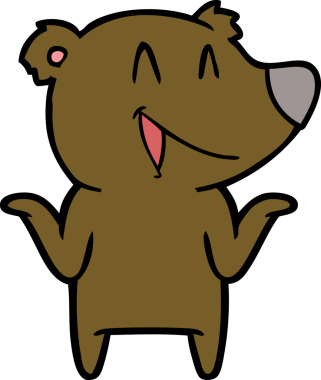 Bir insan tarafından çizilmiş gülen ayı çizgi filmi.