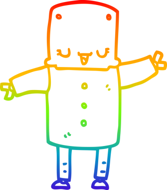 gökkuşağı gradyan çizgisi bir insan tarafından çizilmiş robot çizgi