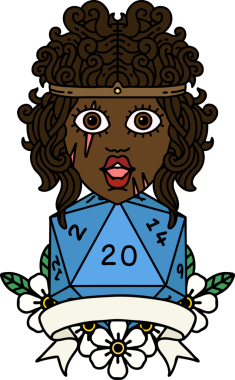 Retro Dövme Tarzı İnsan Barbarlığı Bir insan tarafından çizilmiş 20 zar ile