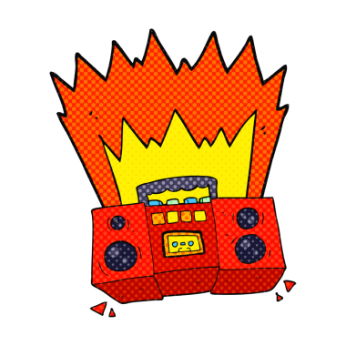 Bir insan tarafından çizilmiş serbest çizim çizgi film teybi.