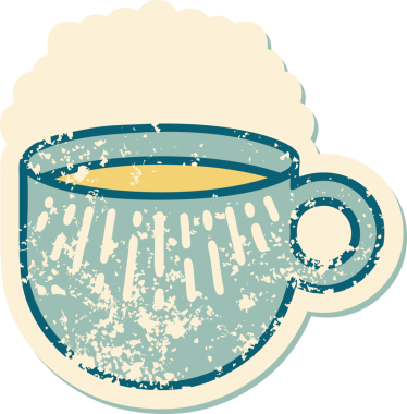 Bir insan tarafından çizilmiş kahvenin sembolik dövmeli görüntüsü.