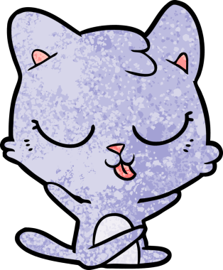 Bir insan tarafından çizilmiş çizgi film kedisi.