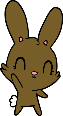 Bir insan tarafından çizilmiş şirin çizgi film tavşanı.