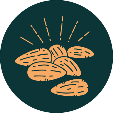 Bir insan tarafından çizilmiş dövme stili bademlerin simgesi