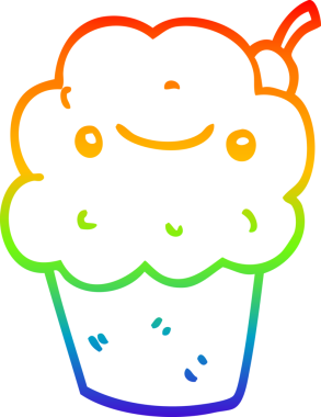 Gökkuşağı gradyan çizgisi bir insan tarafından çizilmiş bir kek.