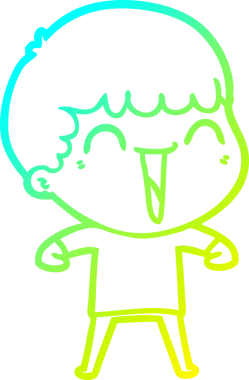 Bir insan tarafından çizilmiş mutlu bir adamın soğuk çizgi çizimi.