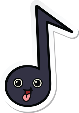 Bir insan tarafından çizilmiş şirin bir karikatür notasının çıkartması.