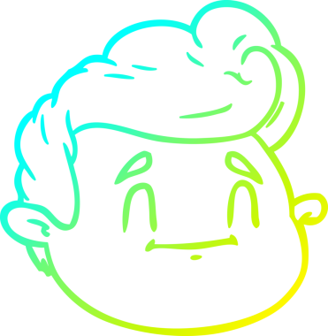 Bir insan tarafından çizilmiş bir çizgi film erkek yüzü çizimi.