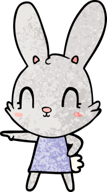 Bir insan tarafından çizilmiş sevimli çizgi film tavşanı.