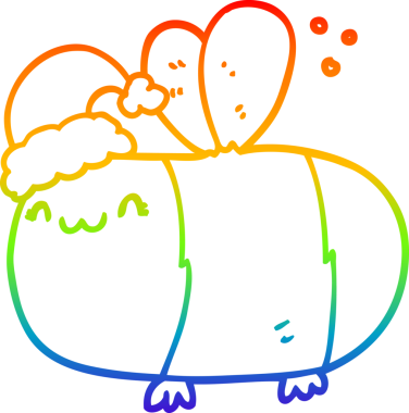 gökkuşağı gradyanı çizimi bir insan tarafından çizilmiş bir karikatür noel arısı