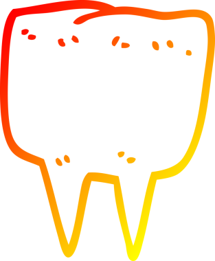 Bir insan tarafından çizilen çizgi film dişinin sıcak gradyan çizimi