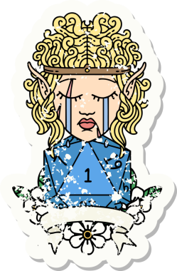 Retro Dövme Tarzı Üzgün Elf Barbar Karakteri Doğal bir insan tarafından çizilmiş