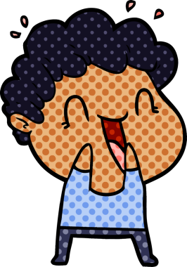 Bir insan tarafından çizilmiş mutlu bir adam.