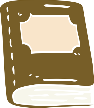 Bir insan tarafından çizilmiş eski deri bir kitap.