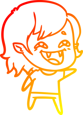 Bir insan tarafından çizilmiş gülen vampir kız çizgi filmi.