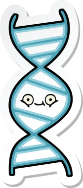 Bir insan tarafından çizilmiş şirin bir DNA ipliğinin çıkartması.