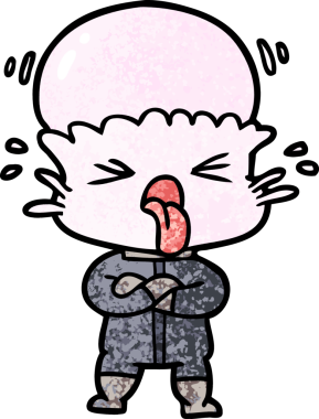 Bir insan tarafından çizilmiş garip bir uzaylı çizgi filmi.