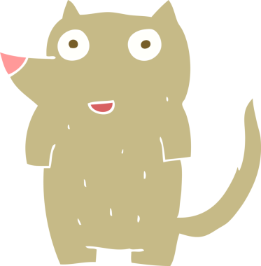 Bir insan tarafından çizilmiş bir köpeğin düz renk çizimi