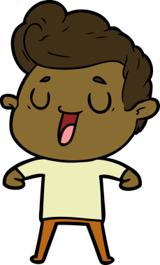 Bir insan tarafından çizilmiş mutlu çizgi film adamı.