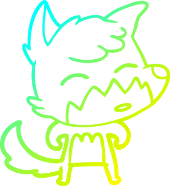 Bir insan tarafından çizilmiş bir tilki çizgi çizimi.