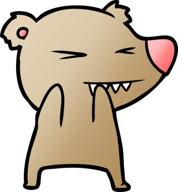 Bir insan tarafından çizilmiş kızgın ayı çizgi filmi.