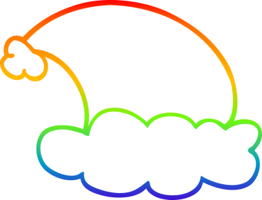 gökkuşağı gradyanı çizimi bir insan tarafından çizilmiş bir çizgi noel şapkası