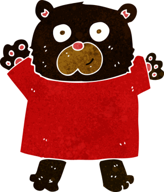 Bir insan tarafından çizilmiş şirin siyah ayı.