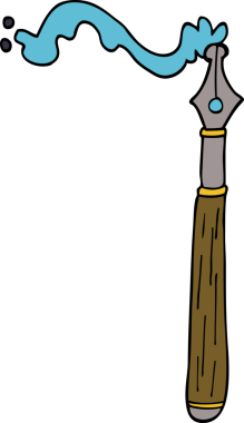 Bir insan tarafından çizilmiş mürekkep kalemi.