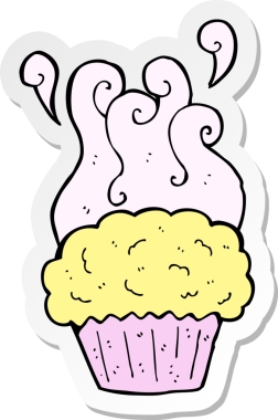 Bir insan tarafından çizilmiş bir kek etiketi.