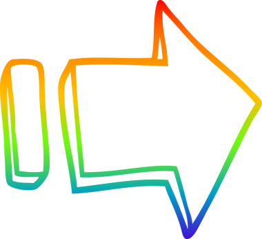 gökkuşağı gradyan çizgi çizimi Bir insan tarafından çizilmiş ok