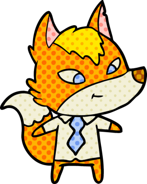 Ofis çalışanı Fox çizgi film karakteri bir insan tarafından çizilmiş.