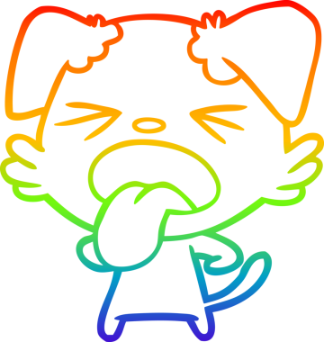 Gökkuşağı gradyan çizgi çizimi bir insan tarafından çizilmiş iğrenç bir köpek.